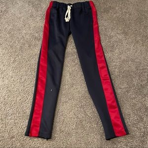 EPTM Navy Track pants with red stripe Small